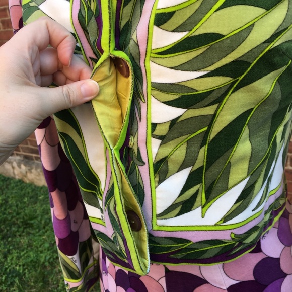 VTG Emilio Pucci Floral Velvet Cotton Skirt Set - Picture 7 of 15